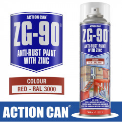 ZG-90 RED 500ML ANTI RUST SPRAY COLD ZINC GALVANISING RAPID DRY