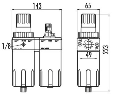 Modular filter/regulator/lubricator